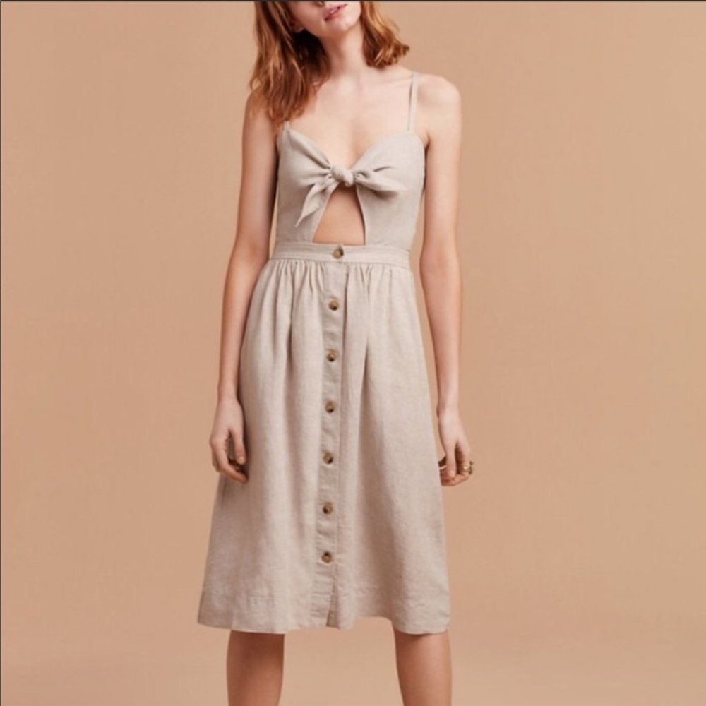 Aritzia Wilfred Adelia Midi Tie-front Dress